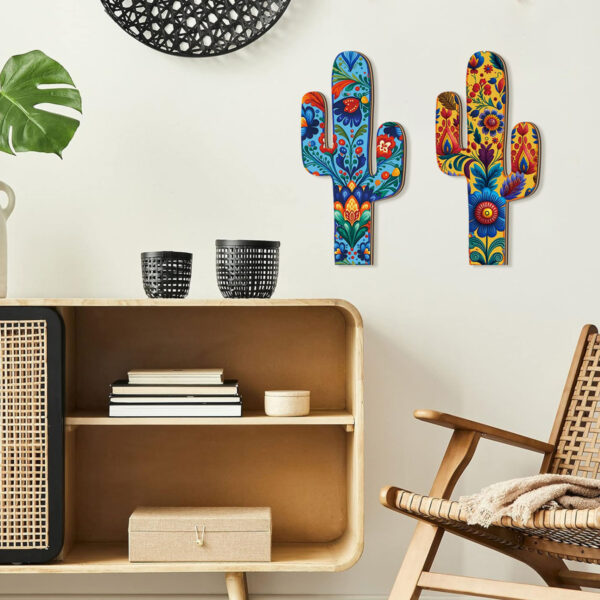 SET CACTUS AMARILLO Y CELESTE