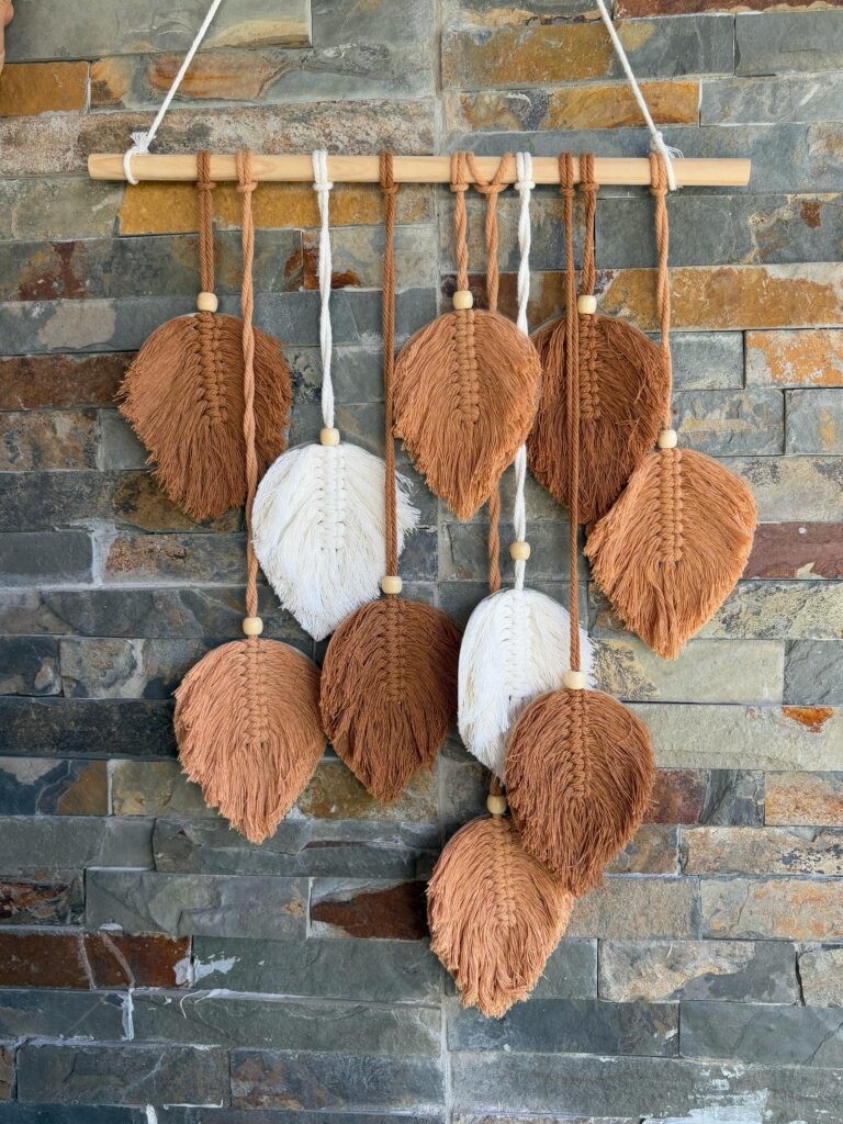 COLGANTE MACRAME DISEÑO HOJAS - Imagen 10