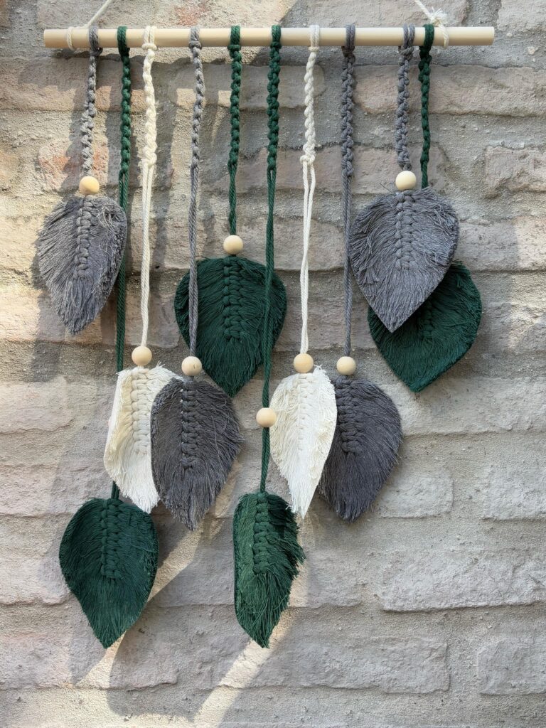 COLGANTE MACRAME DISEÑO HOJAS - Imagen 9