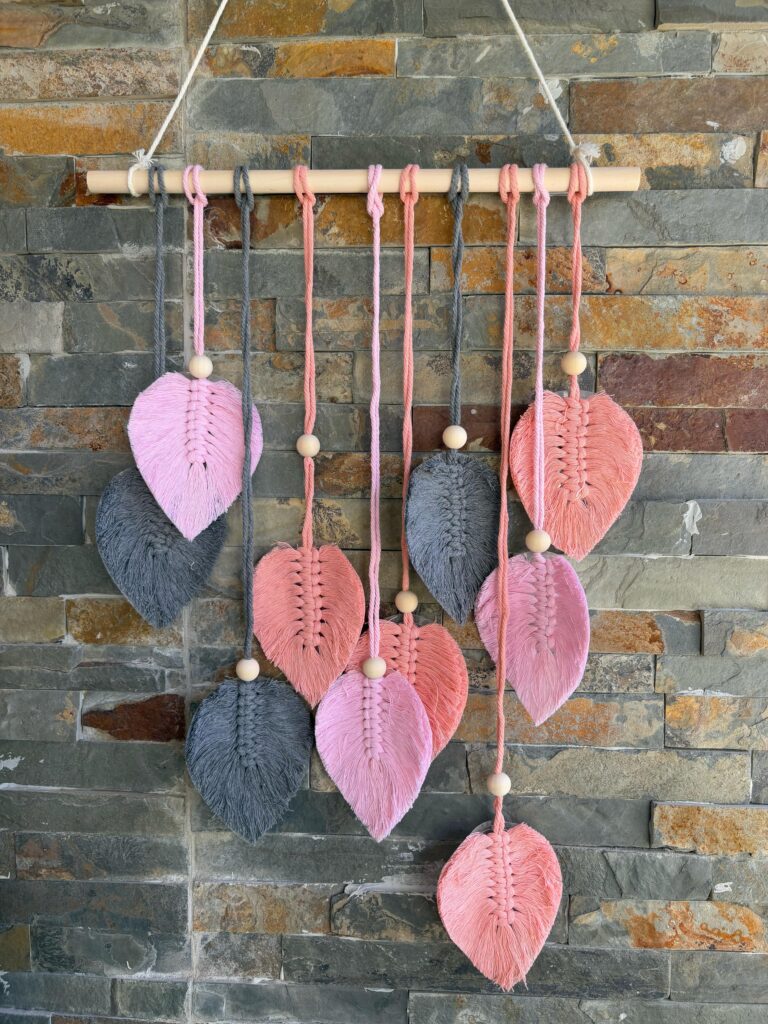 COLGANTE MACRAME DISEÑO HOJAS - Imagen 7