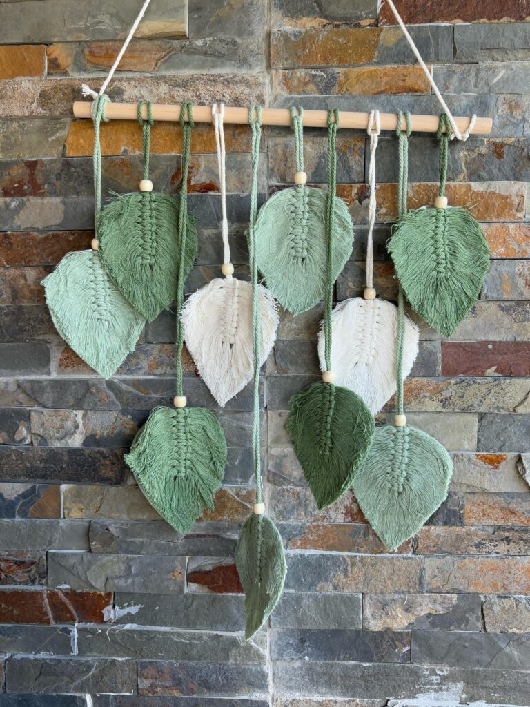 COLGANTE MACRAME DISEÑO HOJAS - Imagen 8