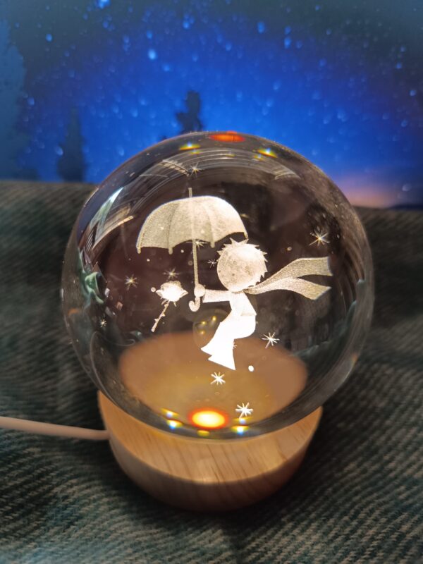 Lámpara esfera de cristal 8cm de diámetro - Modelo: Principito