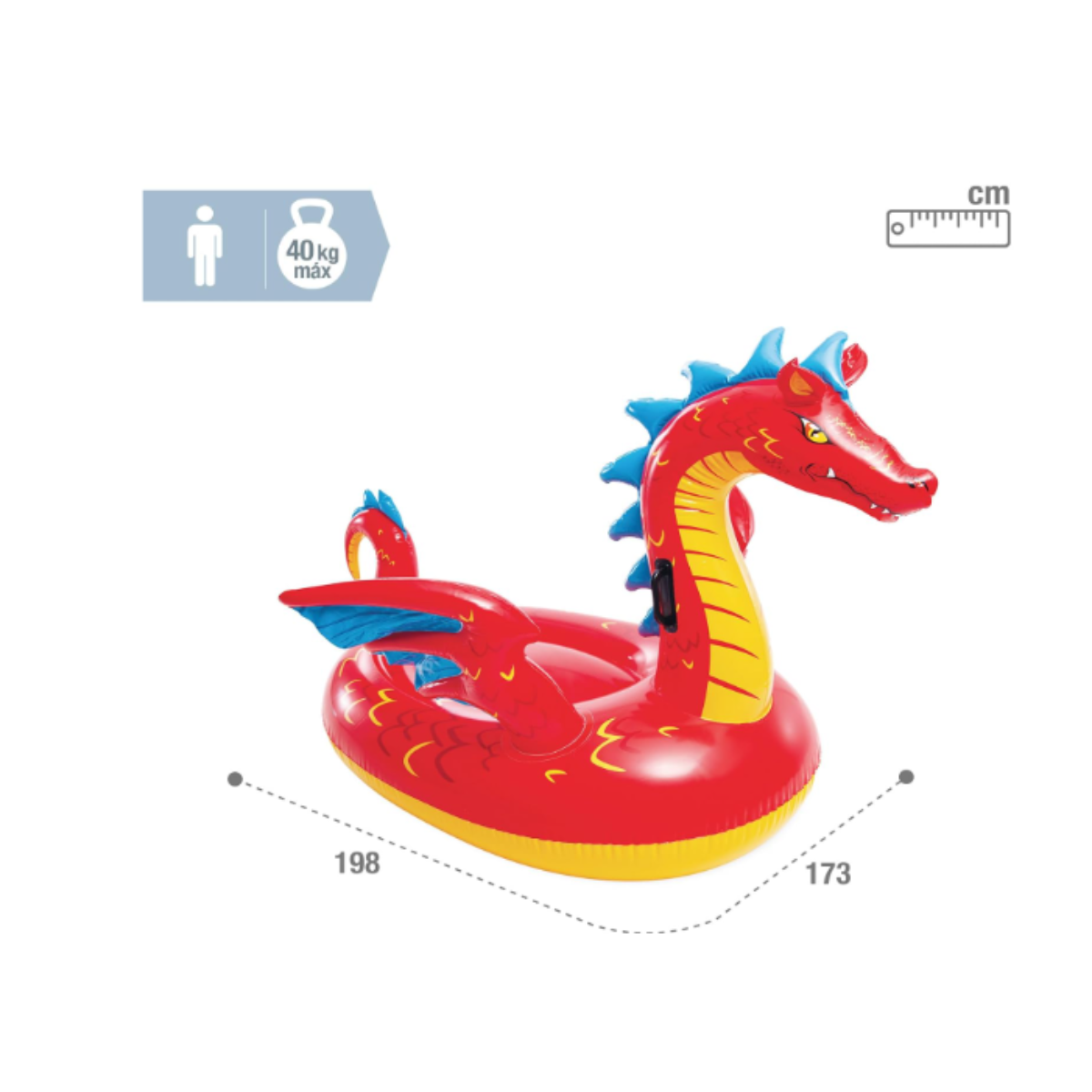 Inflable Dragón Intex para Niños con Agarraderas – Flotador para montar 57577 - Imagen 3