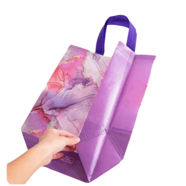 Bolsas de regalo chica en pvc reutilizable 23x22cm -Pack 4 -Diseño Marmolado - Imagen 6
