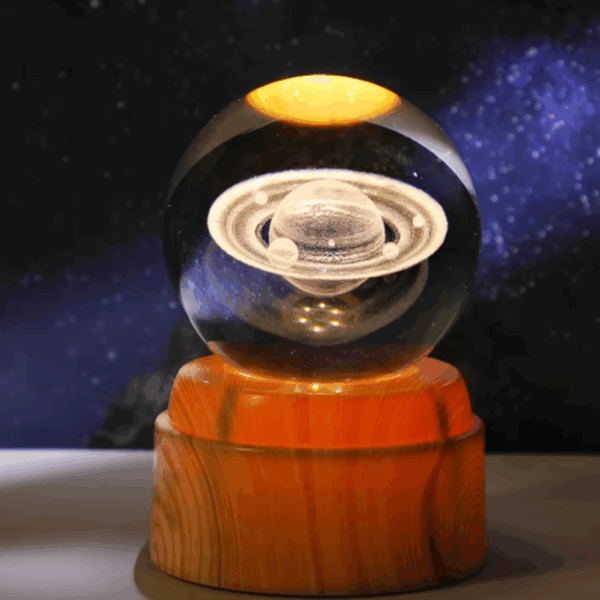 Lámpara esfera de cristal giratoria 8cm diámetro modelo Saturno - Imagen 2
