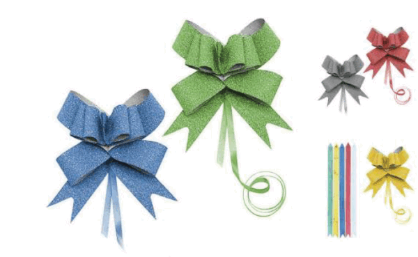 Cocarda moña mediana de regalo armado fácil -pack 10 unidades