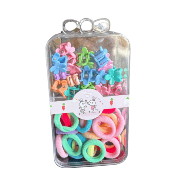 Set de gomitas y mini brochecitos para cabello