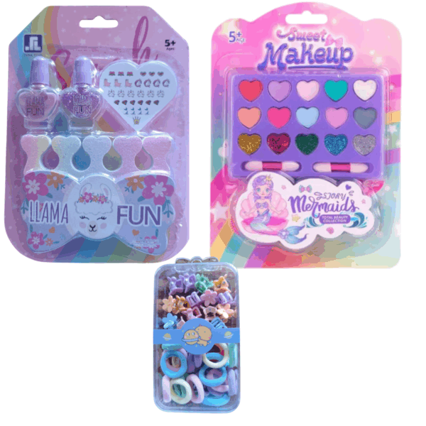 Set de belleza sombras, esmaltes y gomitas para el cabello - Imagen 2