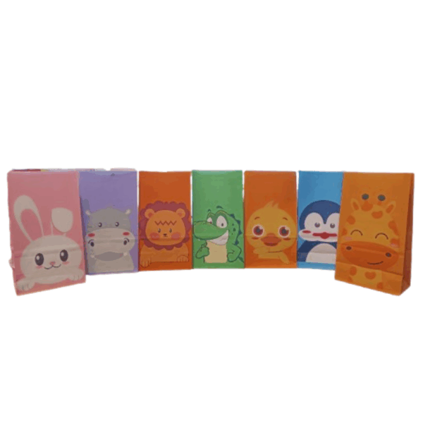Bolsas golosineras diseño: animales Pack 12 unidades