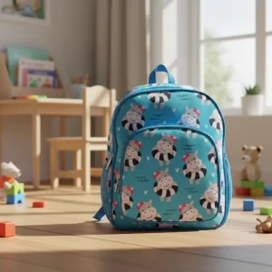 Set escolar infantil con mochila, lápices de colores y botella incluida.