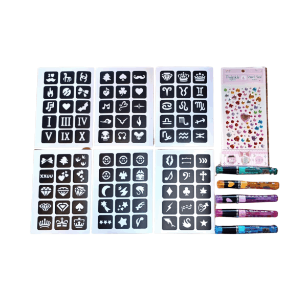 Kit de tatuajes temporales - Tatoo y glitter - Imagen 2