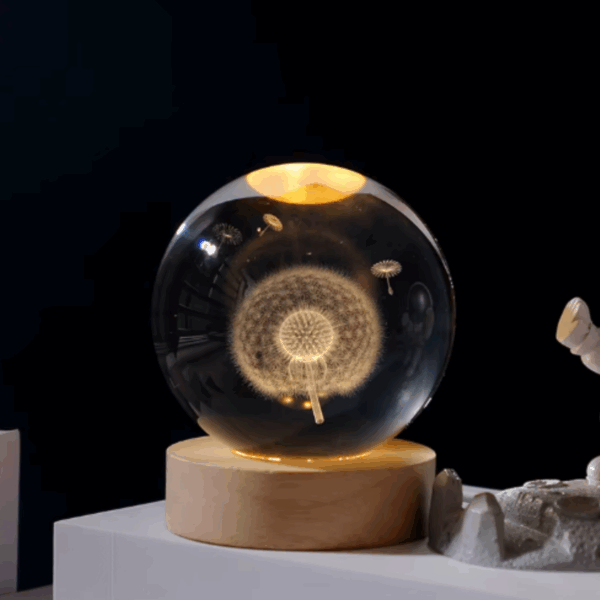 Lámpara esfera de cristal  6 cm diámetro - Modelo Diente de León - Imagen 4