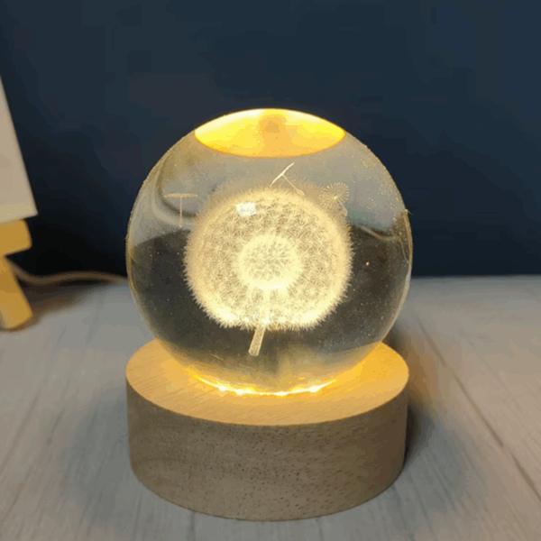 Lámpara esfera de cristal  6 cm diámetro - Modelo Diente de León - Imagen 3