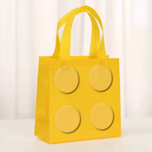 Bolsas de regalo chica en pvc reutilizable 20x20cm -Pack 4 -Diseño Blocks - Imagen 3
