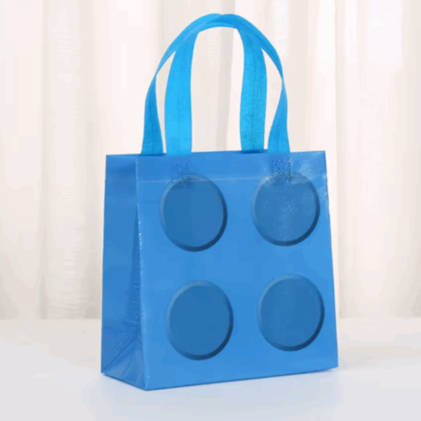 Bolsas de regalo chica en pvc reutilizable 20x20cm -Pack 4 -Diseño Blocks - Imagen 4