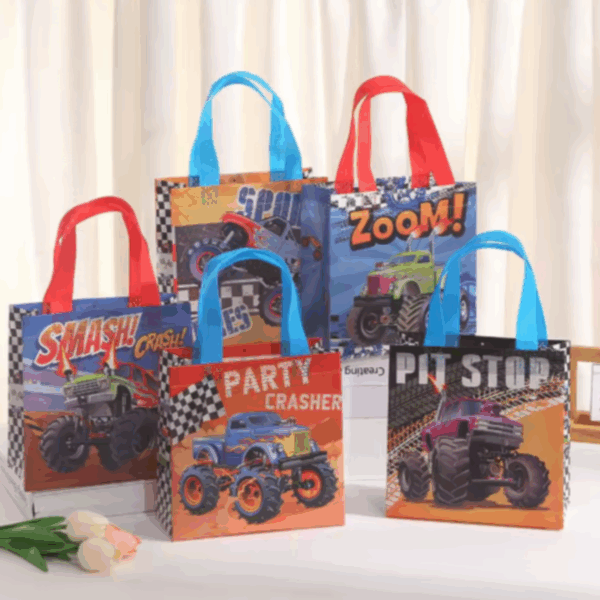 Bolsas de regalo chica en pvc reutilizable 20x20cm -Pack 4 -Diseño Truck