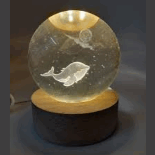 Lámpara esfera de cristal  6 cm diámetro - Modelo Ballena - Imagen 3