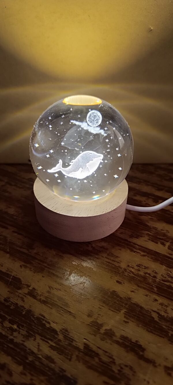 Lámpara esfera de cristal  6 cm diámetro - Modelo Ballena - Imagen 2