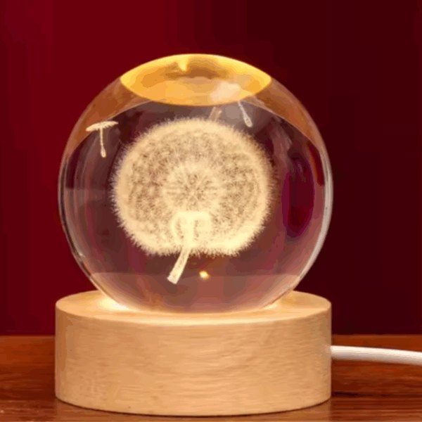 Lámpara esfera de cristal  6 cm diámetro - Modelo Diente de León