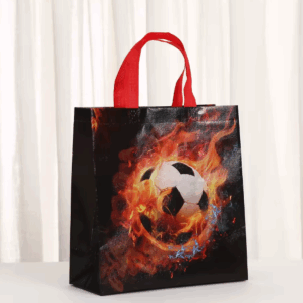 Bolsas de regalo chica en pvc reutilizable 23x22cm -Pack 4 -Diseño Fútbol - Imagen 4