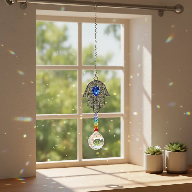 Atrapasol Hamsa y Chakras - Energía, Luz y Decoración - Imagen 5