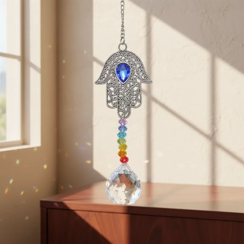 Atrapasol Hamsa y Chakras - Energía, Luz y Decoración