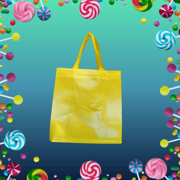 Bolsas de regalo chica en pvc reutilizable 23x22cm -Pack 12 -Color Amarillo - Imagen 3