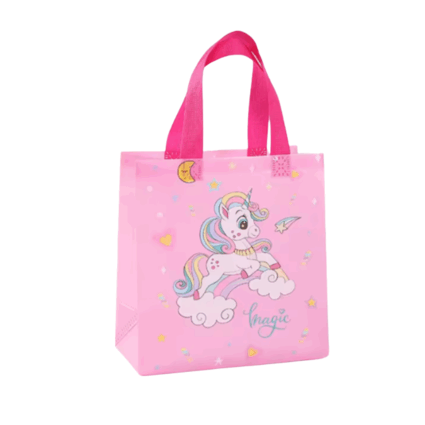 Bolsas de regalo chica en pvc reutilizable 23x22cm -Pack 4 -Diseño Unicornio - Imagen 3
