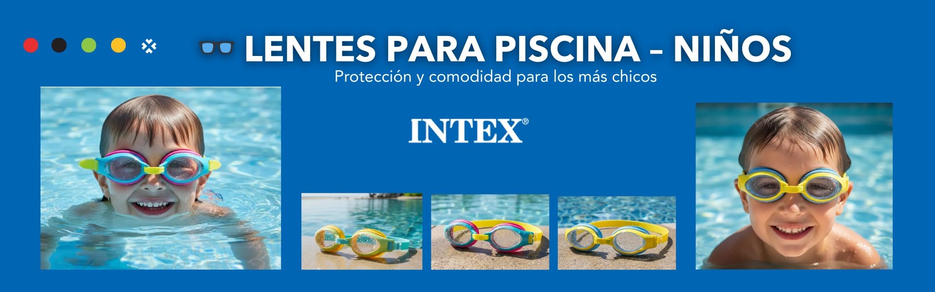 Los lentes de natación Intex 55611 están pensados para que los niños disfruten del agua con mayor comodidad y protección.