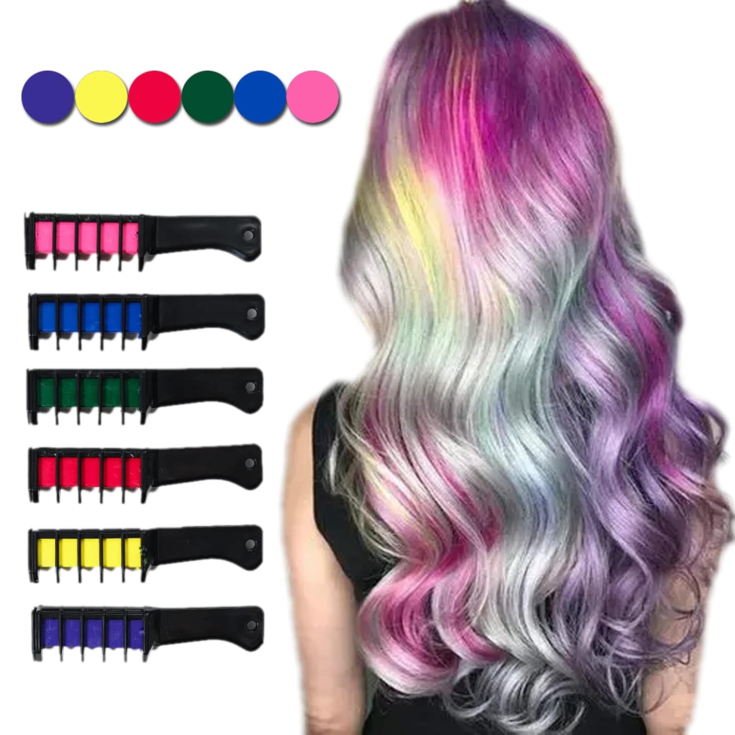 Set de Peines con Color lavable para el Pelo – Diversión Creativa para Fiestas y Cosplay - Imagen 6