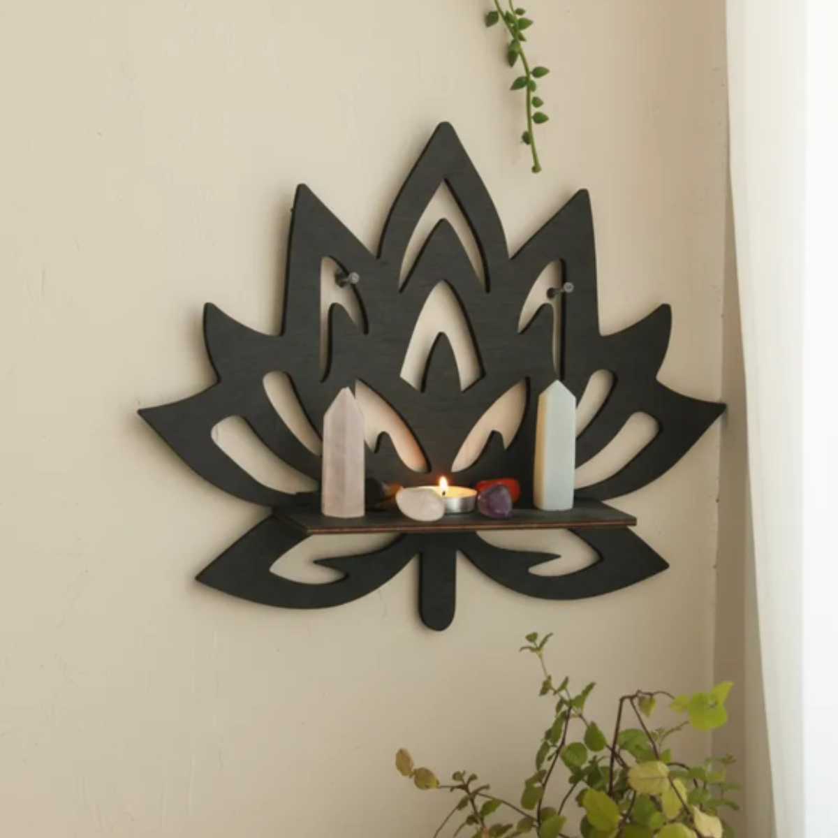 Repisa Pared Flor de Loto MDF | Decoración Zen y Espiritual - Imagen 8
