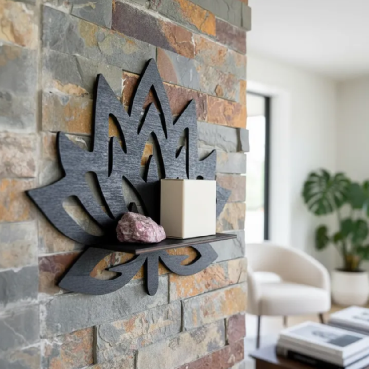 Repisa Pared Flor de Loto MDF | Decoración Zen y Espiritual - Imagen 7