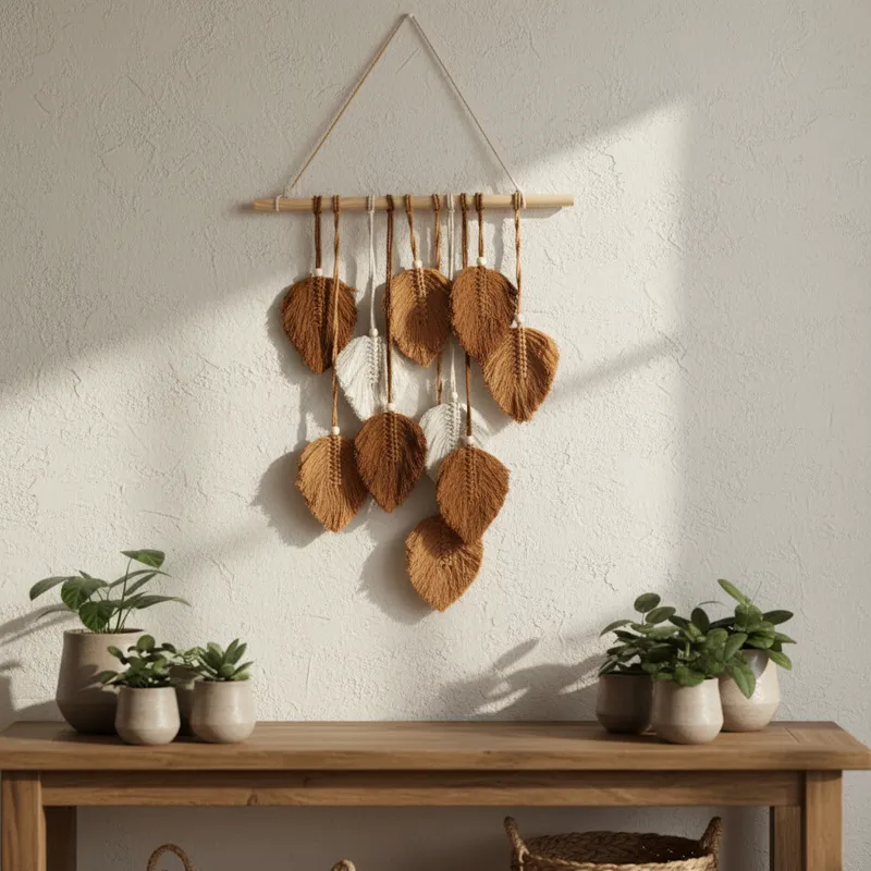 Colgante Macramé Hojas para Pared | Decoración Boho Moderna - Imagen 6