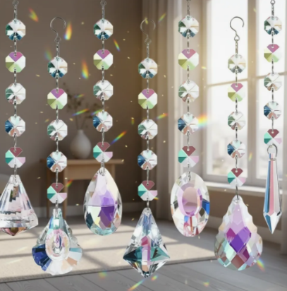 Set de 7 Atrapasoles Tornasolados Colgantes Decorativos para Ventana 17 cm - Imagen 2